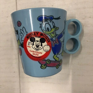 DISNEY MICKEY MOUSE CLUB Plastic MUG by Eagle 3.5" tall VTG Blue Kids Made n USA